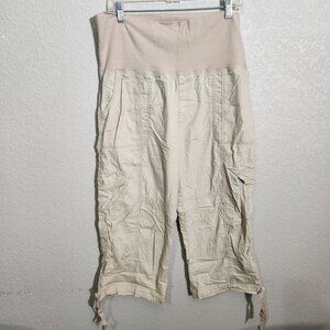Calvin Klein Performance Capri Pants Womens Large Cargo Quick Dry Maternity Yoga